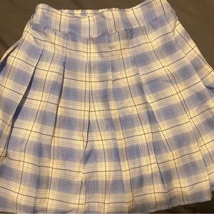 COPY - SHEIN Blue and White Pleated Skater Mini Skirt